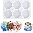 KISREL Round Resin Molds, Large 6 Cavity Coaster Silicone Molds, Deep Coaster Molds for Epoxy Resin, Epoxy Resin Molds for Epoxy Resin Crafts, Coasters, DIY Crafts