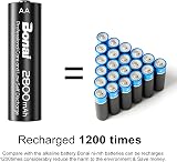Bonai Ni-MH AA 2800mAh Rechargeable Batteries 8 Pack Low Self-Discharge view 3
