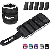 Henkelion 1 Pair 2 3 5 10 Lbs Adjustable Ankle Weights for Women Men Kids, Strength Training Wrist and Ankle Weights Sets for Gym, Fitness Workout, Running, Lifting - Black Grey Pink Blue Purple