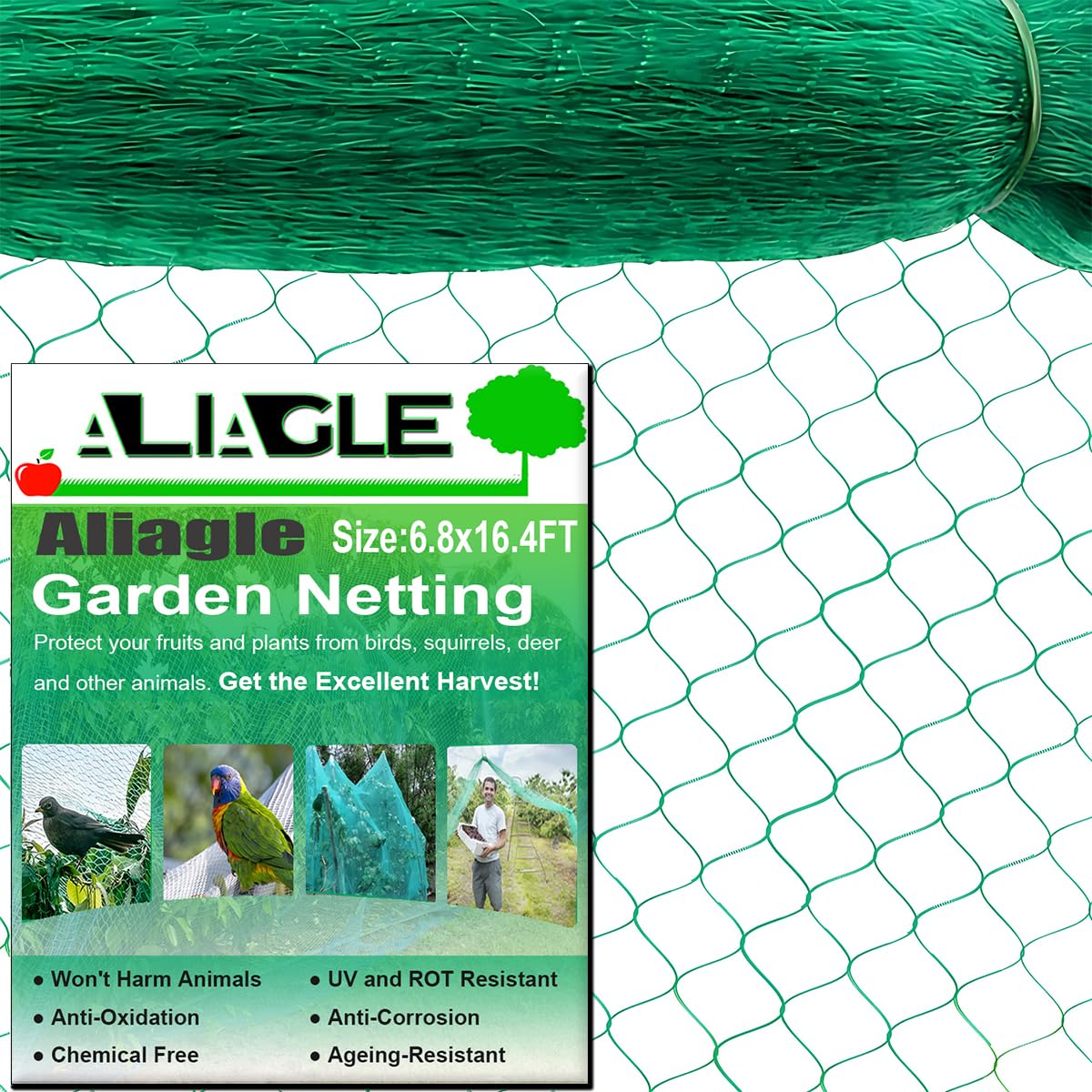 Photo 1 of Bird Netting for Garden Protect Vegetable Plants and Fruit Trees, Garden Net Doesn't Tangle and Reusable Fencing Protect Fruit Vegetables from Birds,Deer,Squirrels and Other Animals(6.8x16.4Ft)