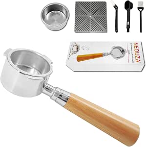 NEOUZA 51mm Bottomless Portafilter For DeLonghi Dedica & Smeg ECF01 - 3 Ear Handle With Non-Pressurized Basket