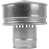 Vent Systems 4" Inch Round Roof Vent Cap &ndash; Galvanized Steel Chimney Rain Guard with Wind Shield &ndash; Heavy-Duty Weather-Resistant Protector Cap for Exhaust, Stove Pipe, Chimney - Outdoor Use