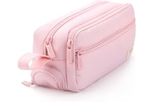 HVOMO Large Pencil Case High Capacity Holder Box Storage bag Desk Organizer Marker Pouch Pen For Middle School Office College Adult Girl and Boy(Pink)