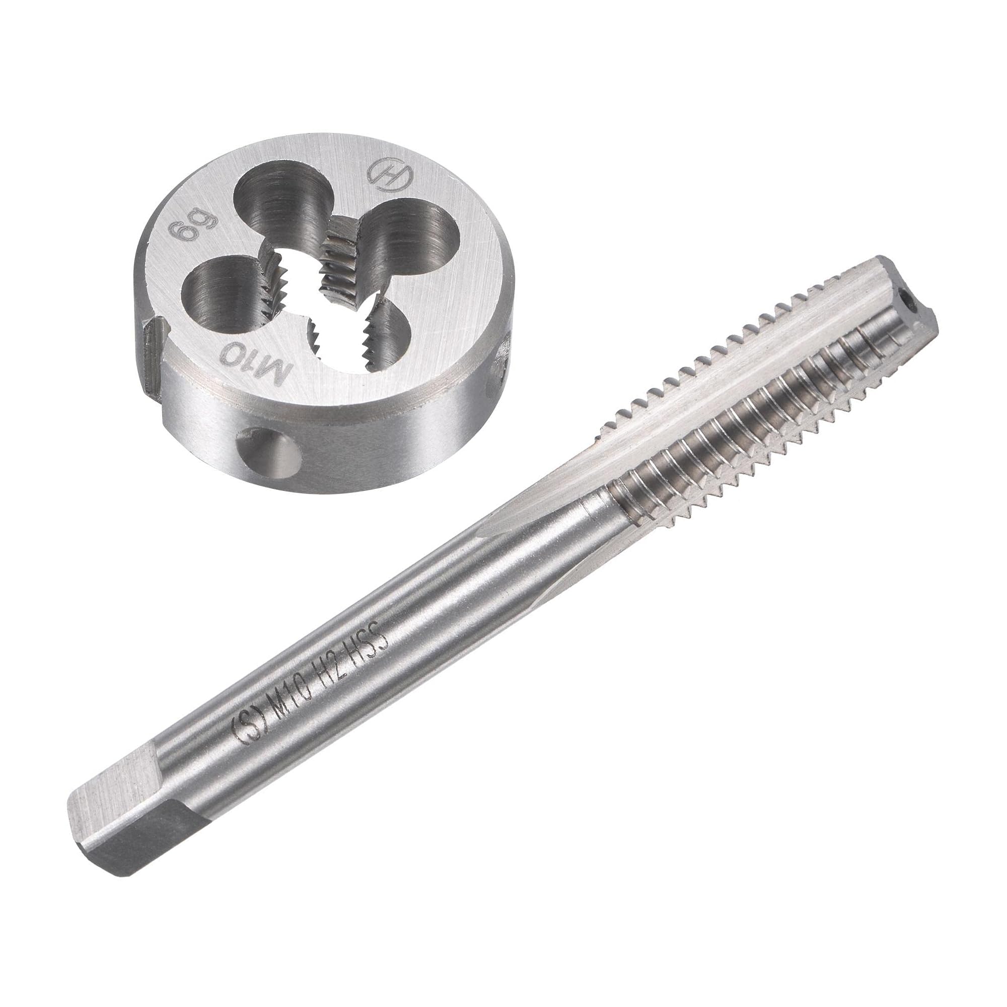 MACHSWON M10 x 1.5mm Metric Tap and Die Set - Machine Thread Screw Tap with Round Threading Die Kit for Thread Repair