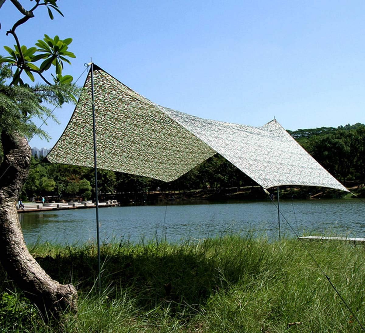 WYDML Rain fly Tent tarp Hammock, 2000 PU Camping Survival Shelter, 141"x118" Ground Cloth and Sunshade Mat,Waterproof Eno Rain Cover for backpacking Hiking Beach