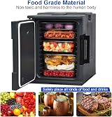 TANGZON 90L Insulated Food Pan Carrier Warmer Transporter 6 Full Size Pans Black view 4
