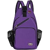 Afreter Crossbody Sling Backpack Men and Women Sling Bag Shoulder Backpack Travel Hiking Chest Bag Daypack (Purple)