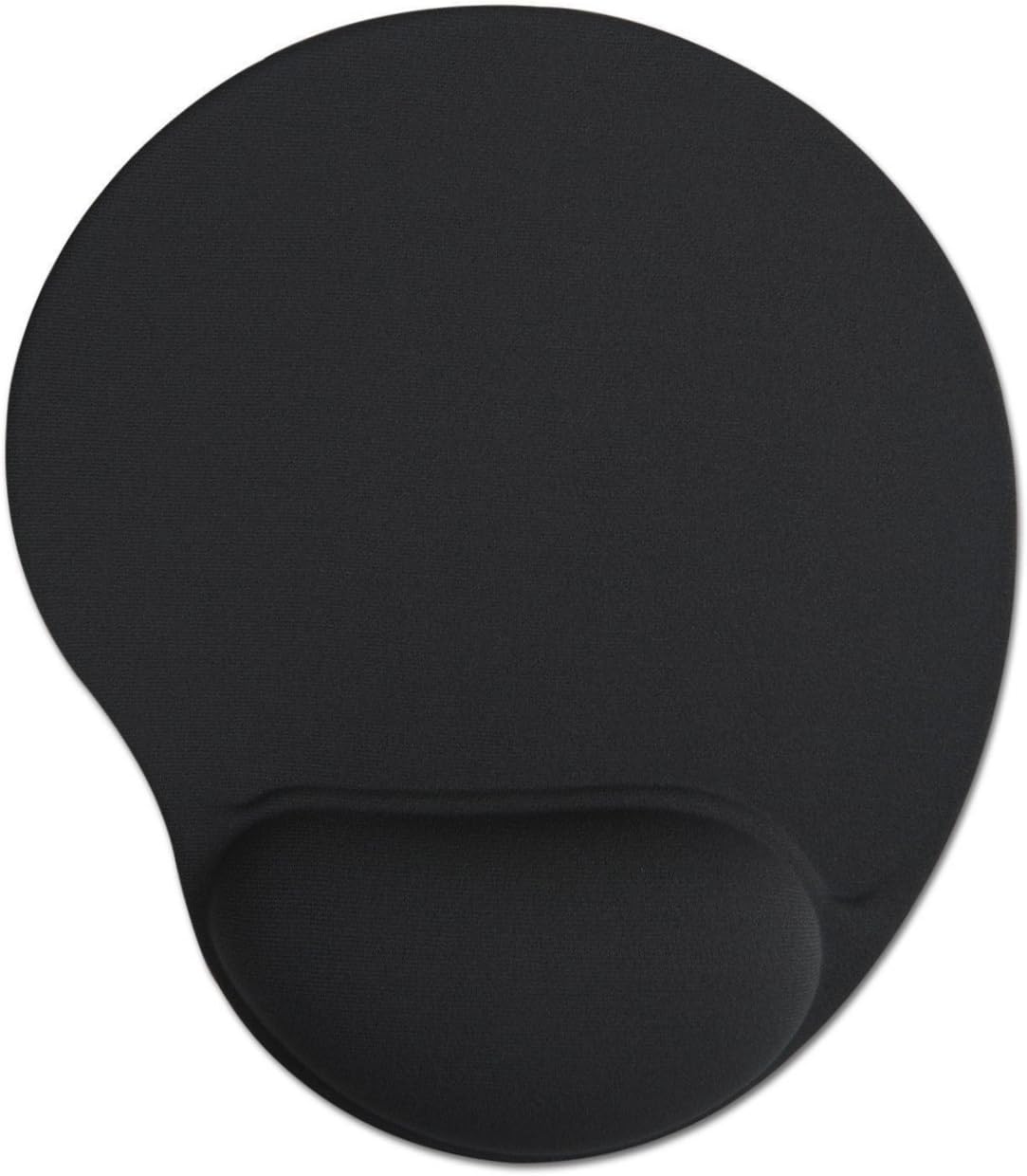 Black Round Gel Mouse Pad with Wrist Support,UNPAD Large Mousing Area Non Slip Base Great for Computers and Laptop Gaming & Work (Black) (Black)