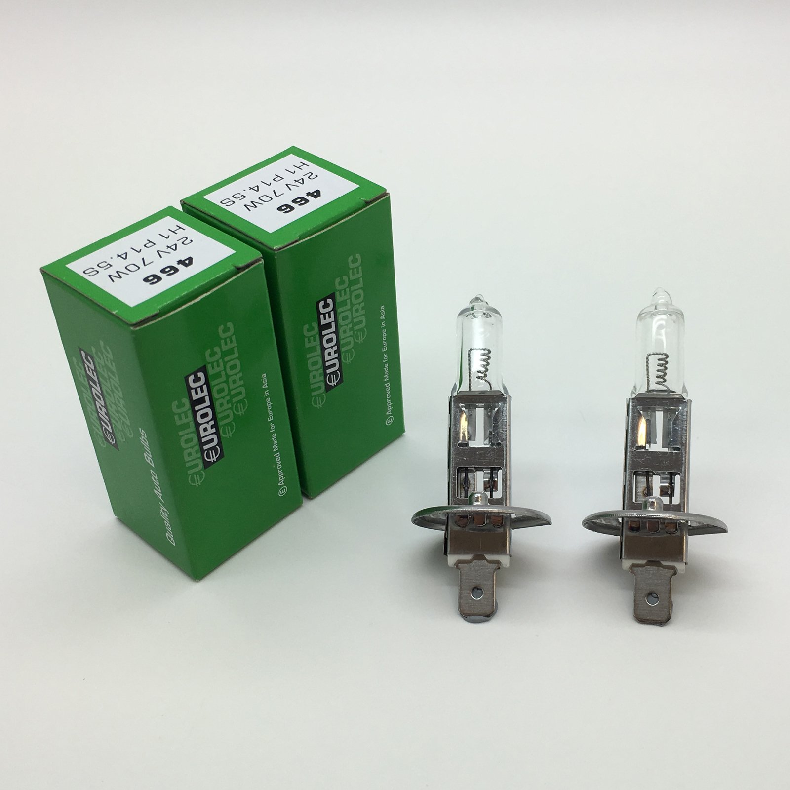 2 x Eurolec H1 466 24v 70w P14.5S Halogen Fog Headlight Headlamp Truck Bulb