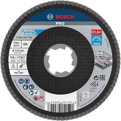 Bosch Professional X571 X-Lock Flap Disc 115 mm G60 for Metal