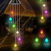 hanging solar lights, outdoor color change wind chime light decoration, father/mom/woman/grandmother/daughter/aunt/friend/wife and sister, gardening gift, female birthday gift, garden/patio decoration