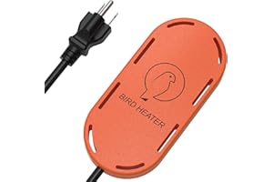 Kokopro Bird Bath Heater Water Heater for Outdoors in Winter Deicer, 75Watts with Heated Thermostatically Controlled Safety Durable, Perfect for Garden Patio Yard and Lawn Birdbaths (Orange)