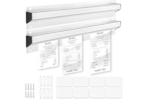 LooKu 2Pack Order Holders 40CM Aluminium Ticket Bill Receipt Check Rack Slide Rail Holders for Restaurant Home Bars Pubs Hote