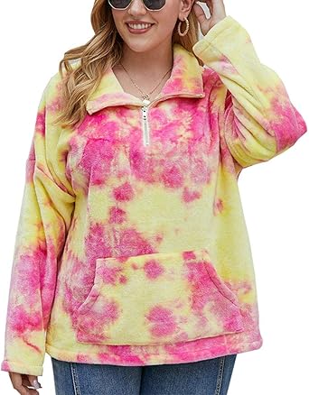 plus size tie dye zip up hoodie