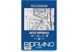 Fabriano Accademia Drawing Paper,200 GSM, Size A4, 100 Durable Sheets | Ideal for Drawing, Sketching, Mandala, Shading Art, S