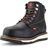 SUREWAY 6 in Mens Heavy Duty Soft/Steel Toe Work Boots for Men,Full Grain Leather,Slip Resistant,EH Safety Industrial Construction Boot