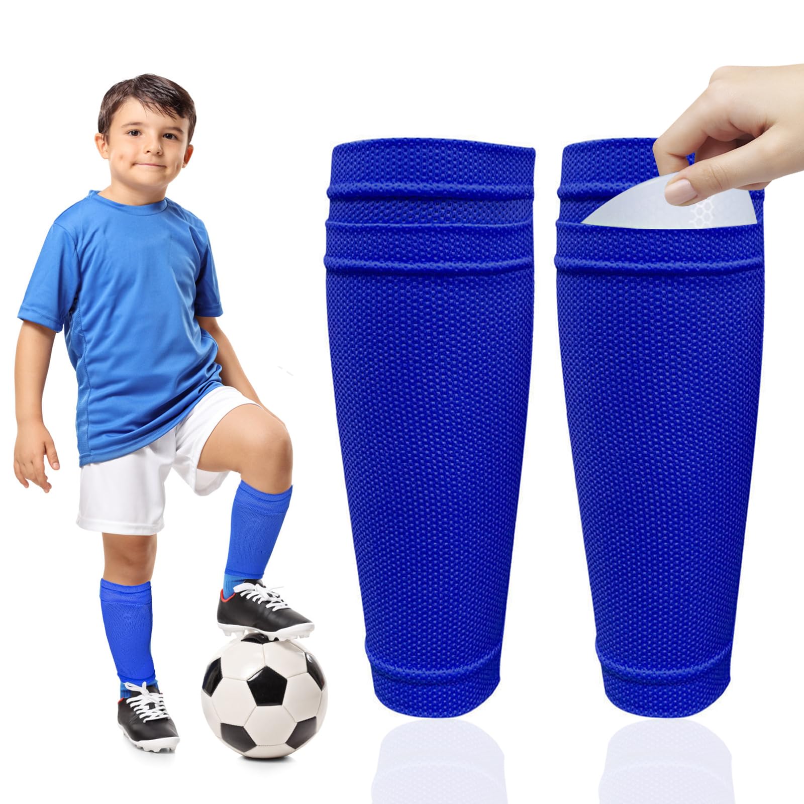AffeGifts Football Sleeve Socks Kids, Footless Football Socks Elastic Football Sock Sleeves Breathable Pre Cut Football Socks Football Shin Pad Sleeves for Junior Sports Activities 6-9 Years