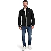 Reebok mens Mock Neck Zip-up Textured Fleece Shell Jacket