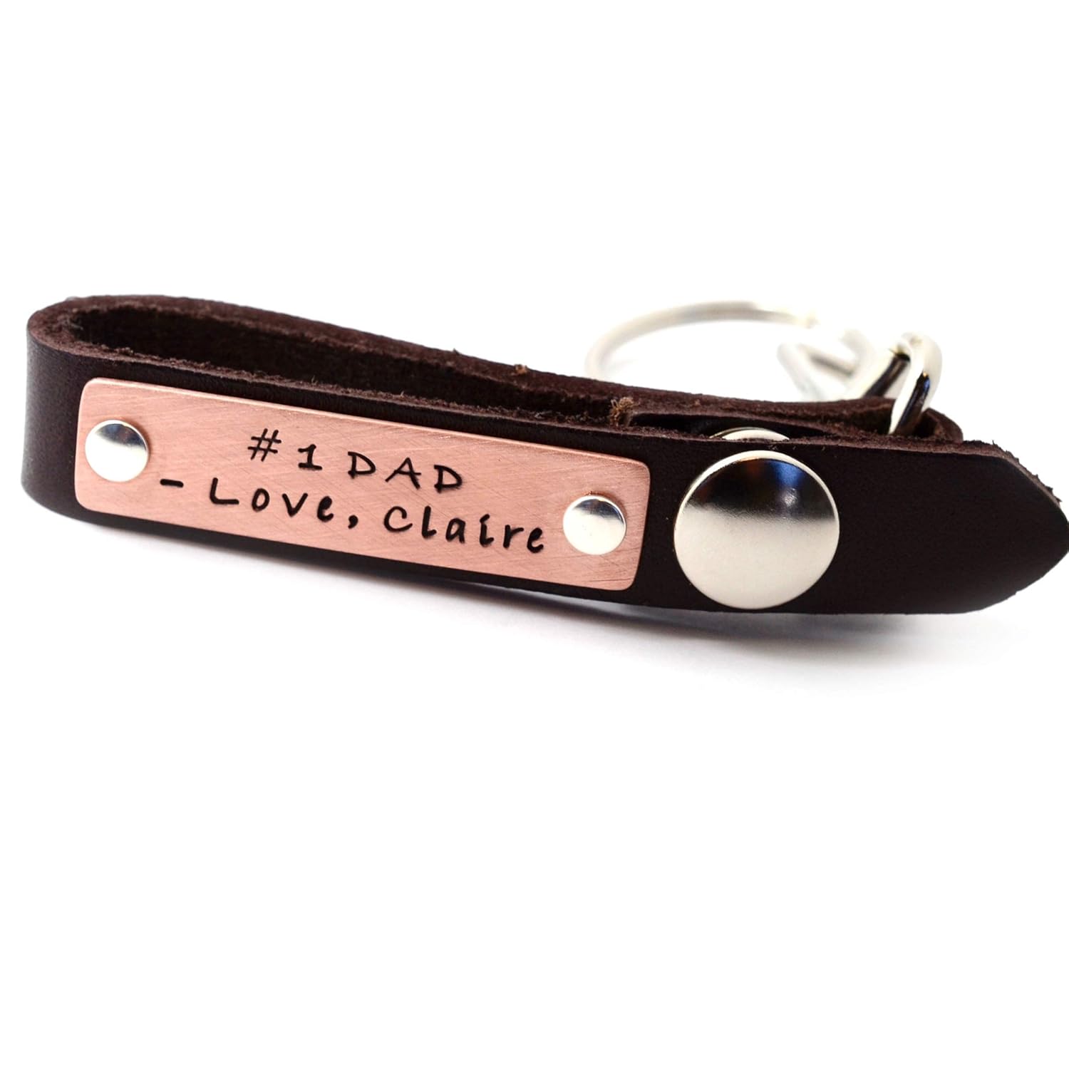 Personalized Leather Key Fob Custom Key Chain Gift for