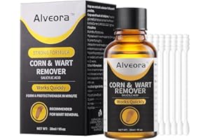 ALVEORA Wart Remover Skin Tag Remover Freeze, 1-Pack 30 ml Plantar Corn Removers for Toes Feet, Powerful Liquid Salicylic Acid Wart Removal for Flat, Common, Callus