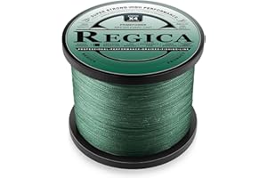 Regica Braided Fishing Line - Abrasion Resistant, Zero Stretch, Ultra-Thin Diameter, Super Strong - 4 Strand 8 Strand, 6lb-100lb, 150/300/500 Yards for Saltwater or Freshwater, Colored Braid Line