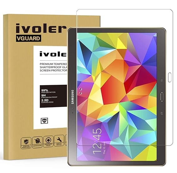 Samsung Galaxy Tab S 10.5 Zoll (SM-T800/SM-T805) Panzerglas Schutzfolie, iVoler Premium Panzerglasfolie folie Displayschutzfo