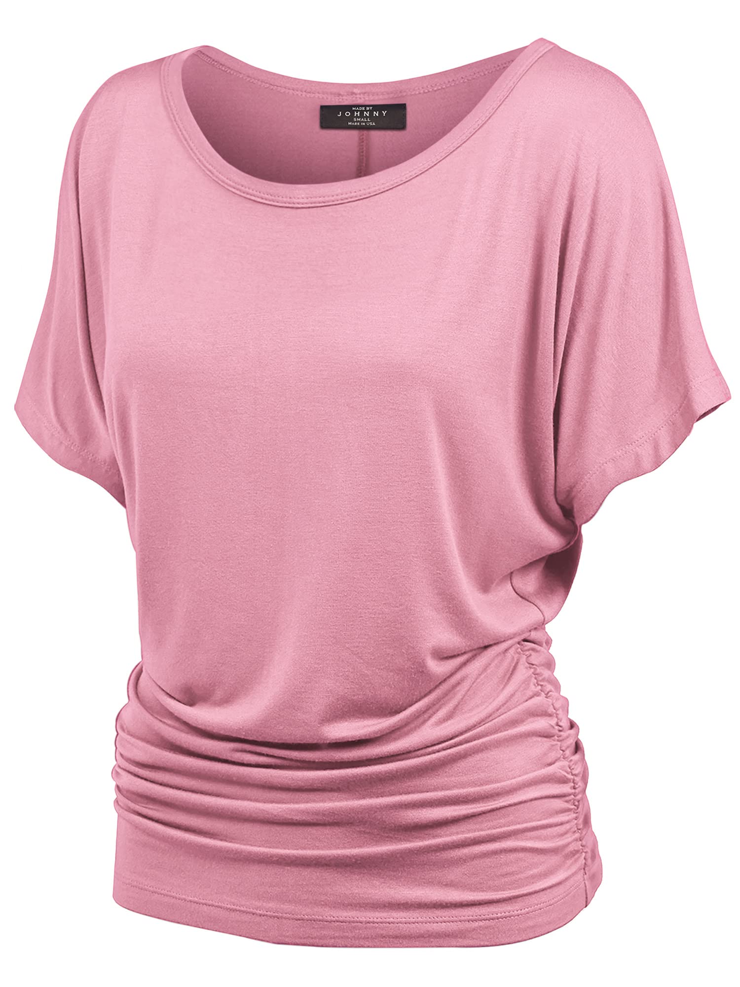 MBJ WT817 Womens Dolman Drape Top with Side