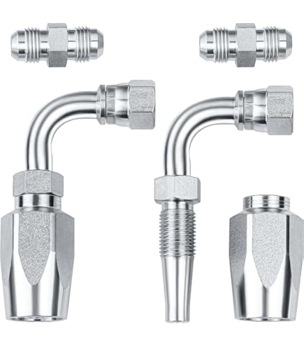 Mytee Products 3Pcs Hydraulic Hose Field Repair Kits - 1/4", 3/8", 1/2" Inner Diameter Steel Female JIC W/Adapter - Reusable Hydraulic Fittings For Wire Hydraulic Hose Compatible W/ R2, R16, R17