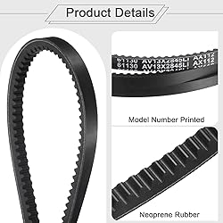 uxcell 2Pcs AX112 EPDM V-Belt, Raw Edge Cogged