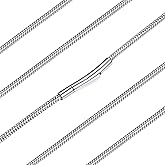 ChainsHouse 2MM Snake Chain Necklace for Men, 14K Gold/Black/Stainless Steel Simple Chains for Pendants or Solo Wear, Hypoallergenic Mens Jewelry Gift for Father, 16"-30" Length