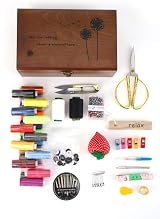 magi Gift Wooden Sewing Box Organizer with Sewing Kit Accessories 8.3 x 5.3 x view 3