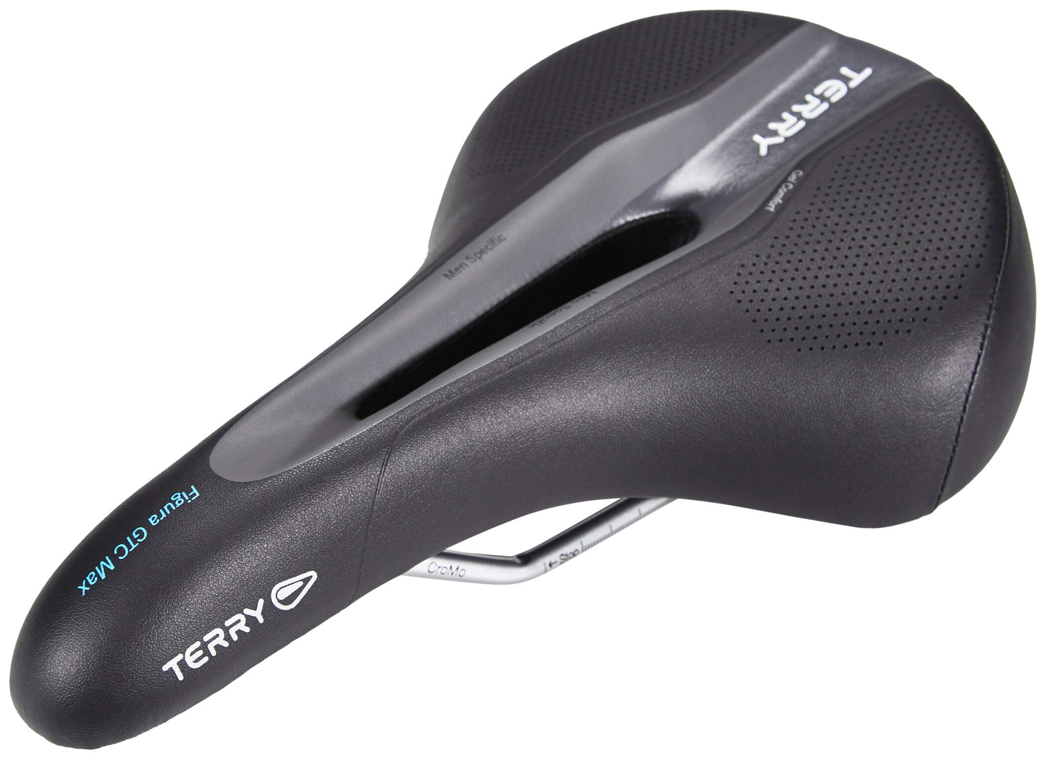 Terry Figura GTC Gel Men Saddle with CrMo Frame and WeatherMax Dura Silk Upper Material in Black, Seat Width: 12 cm - 15 cm, 423 006 19