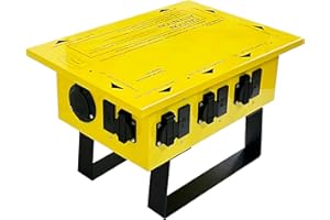 Power Distribution Box,50-Amp,125/250V,Temporary Power Box,Equipped with Individually Controllable Sockets and Circuit Breake