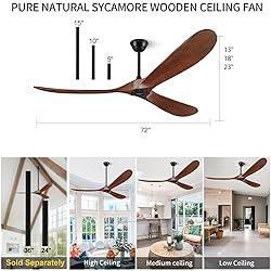 BOOSANT 72" Ceiling Fans without Lights, 72 inch