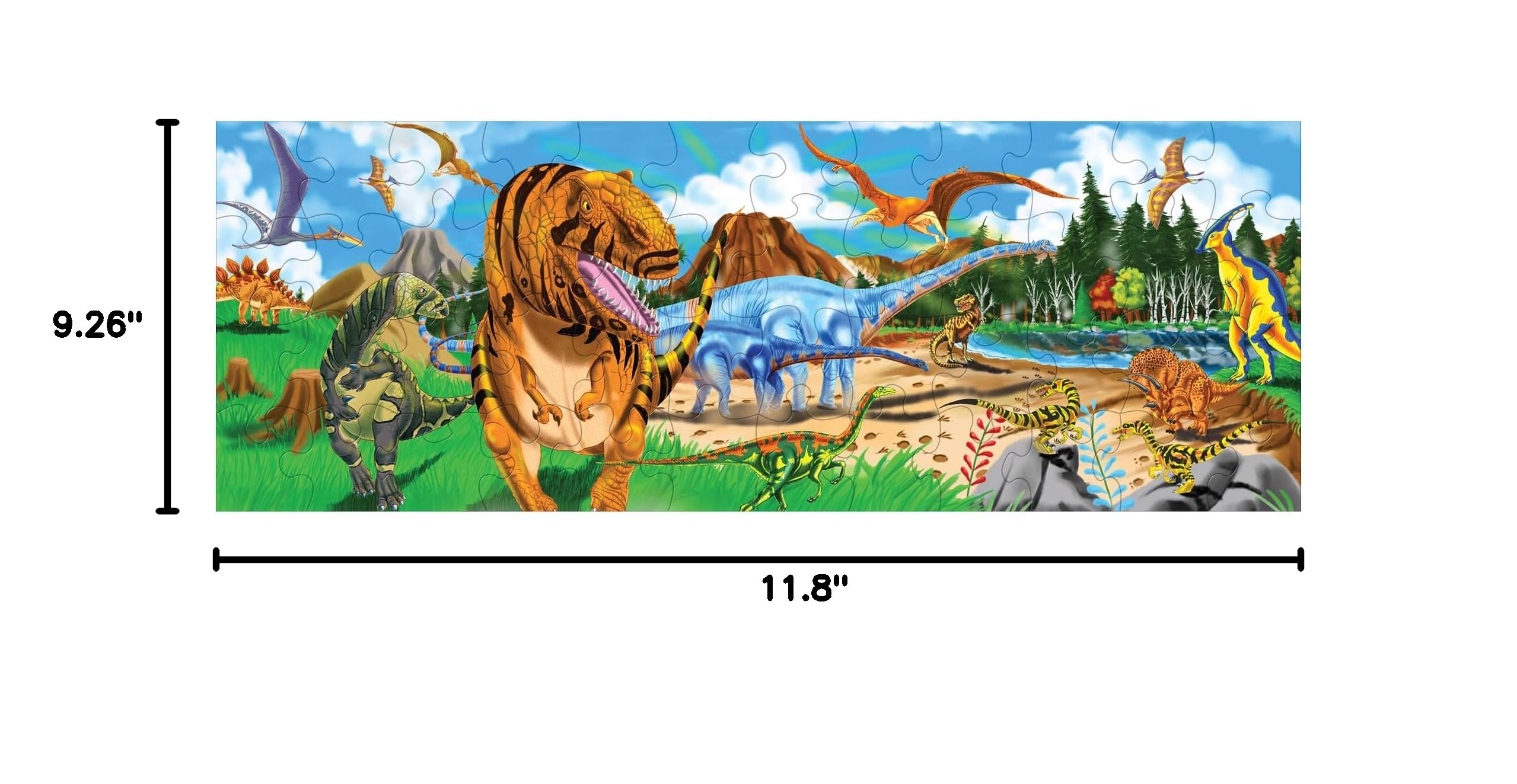 Melissa & Doug Land of Dinosaurs Floor Puzzle (48 pcs, 4 feet long) - FSC Certified