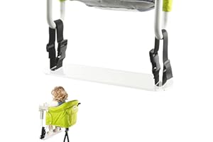 VIOTIIN Acrylic Baby Footrest Compatible with Inglesina Fast Table Chair, Adjustable Baby Footrest for Hook On High Chairs, Sturdy Foot Rest Fit for Clip on Table Chairs with Tray (Chair not Included)