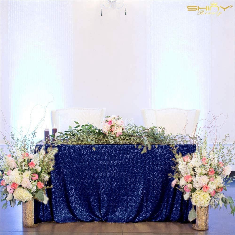 Best navy sequin table cloth