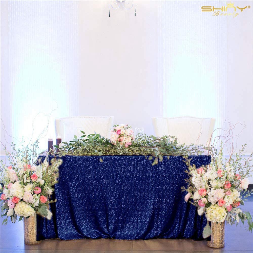 Best navy sequin table cloth