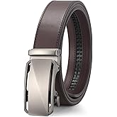 SENDEFN Men's Leather Belts 1 3/8" Automatic Ratchet Belts Adjustable Casual Buckle Belts for Dress with Gift Box