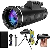 Monocular Telescope for Adults,12x50 HD Large Vision Monoculars with Smartphone Adapter Tripod,High Powered Monocular for Bird Watching Hunting Hiking Camping Wildlife,BAK4 Prism FMC Lens,Waterproof