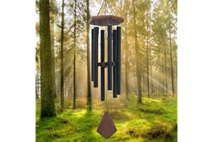 ASTARIN Wind Chimes for Outside, 30" Black Aluminium Wind Chime with Wind Catcher, Outdoor Garden Patio Decoration Windchimes, Classic Zen Gift for Men and Women