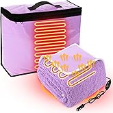 Riakrum 12v Heated Car Blanket for Extreme Cold, 58" x 43"High Power Electric Purple Blanket with 3 Heat Levels, Adjustable Temperature,Portable Truck Suv Rv Winter Snow Travel,Cigarette Lighter Power