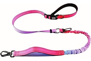 TESITEHI Hands Free Dog Leash for Small Medium Large Dogs, Adjustable Length no Hands Bungee Dog Running Leash, Cross Body, Shoulder & Waist Leash for Walking and Training