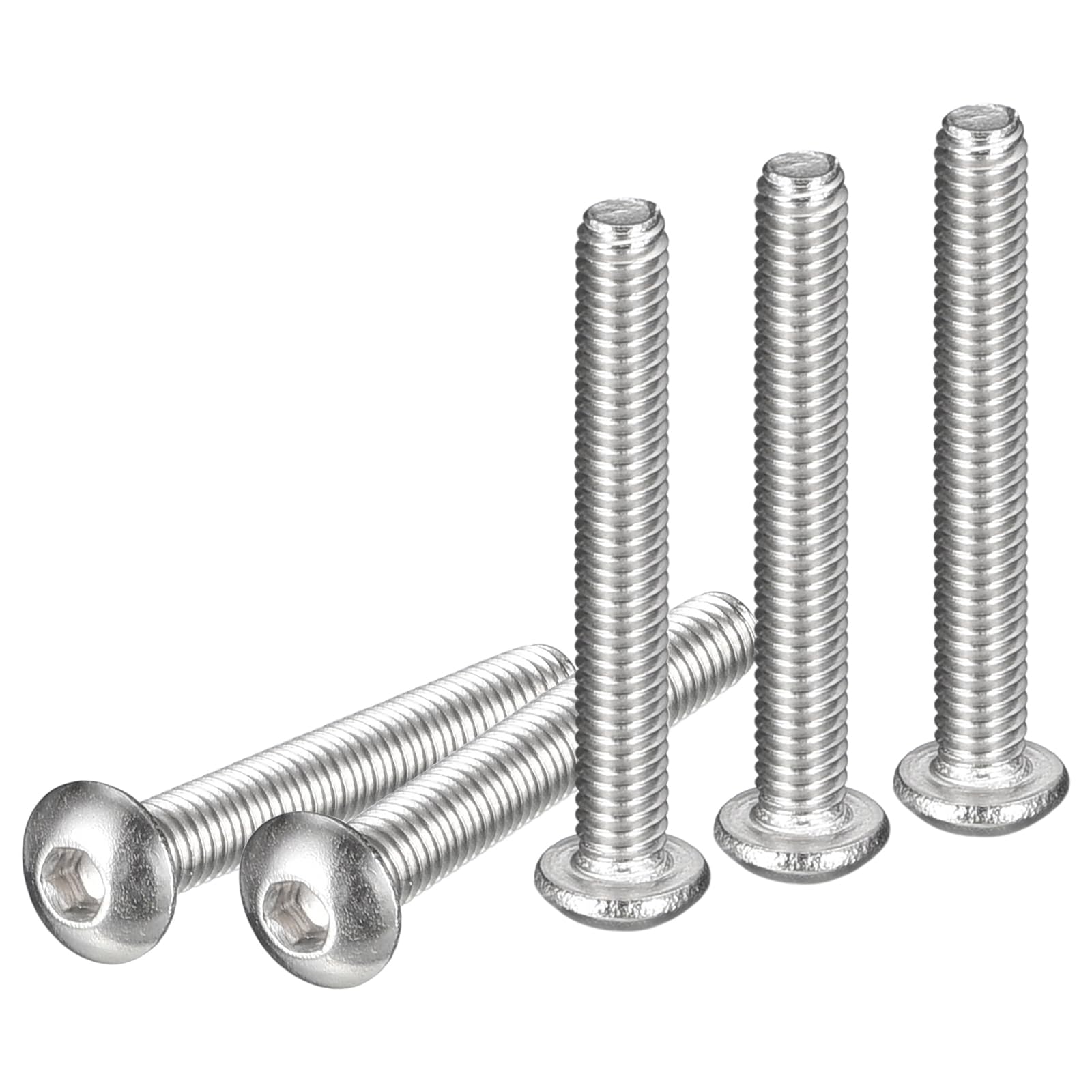 DTGN M2.5-0.45x18mm Button Head Socket Cap Screws - 100Pack - Good for Machine - 304 Stainless Steel 18/8 - Hex Drive Full Thread Fasteners — image 1