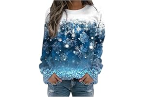 maisdgop Ugly Christmas Sweater Women Pretty Printed Crewneck Blouse Winter Holiday Sweatshirts Casual Long Sleeve Pullover