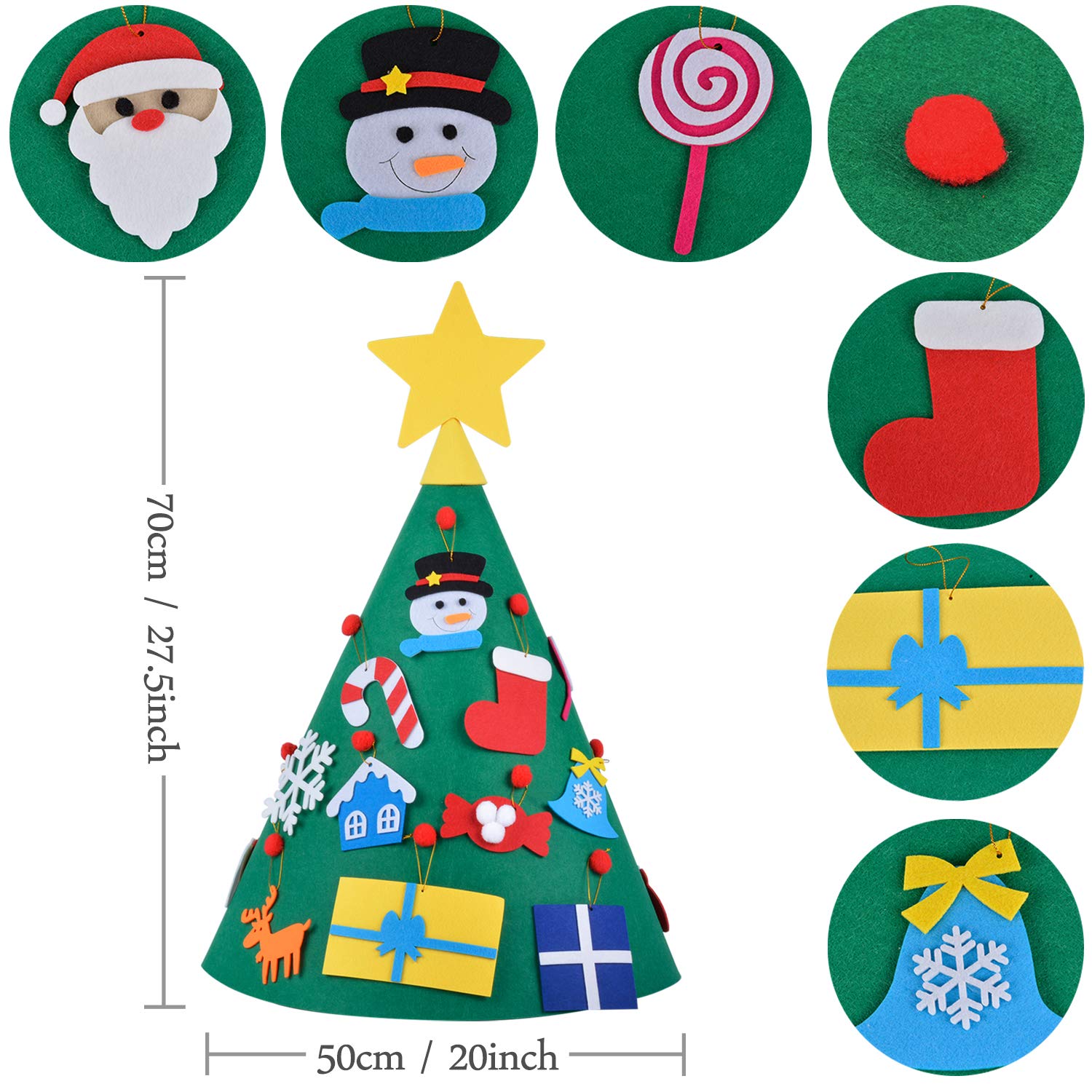 Outgeek 3D Felt DIY Tree Felt Toys for Kids Felt Toddler Educational Toys