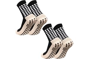 MIHAIR Men's Grip Soccer Socks Anti Slip Athletic Socks Non Slip Football Basketball Socks with Grip Pads2/4/6