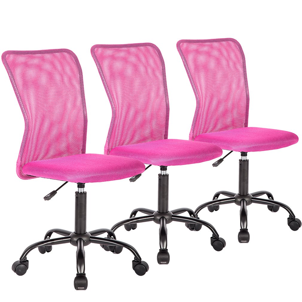 Office Chair Desk Chair Computer Chair with Lumbar Support Swivel Rolling Mid Back Mesh Executive Chair for Women Men,Pink 3 Pack