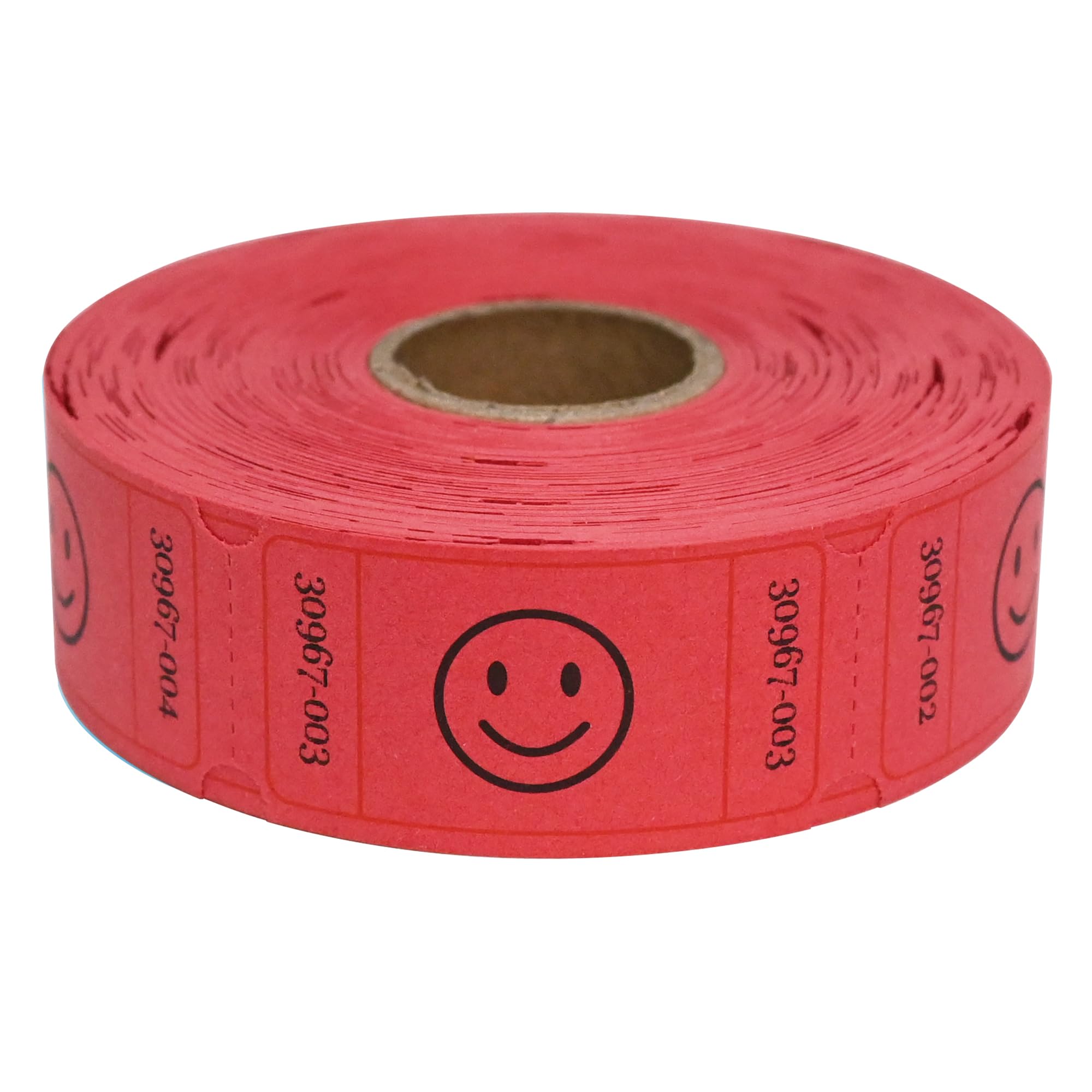Photo 1 of L LIKED 500 Raffle Tickets, Smile, Red (6 Color Selection), Single Roll, Ticket for Events, Entry, Class Reward, Raffle & Prizes