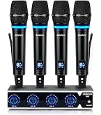Amazon.com: ZERFUN Pro Wireless Microphone System 4 Channel, UHF